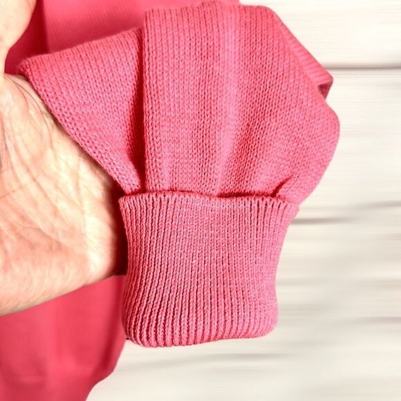 L.L. Bean Vintage Pink Cotton Sweater V-neck Pullover made in USA size L - Picture 6 of 10